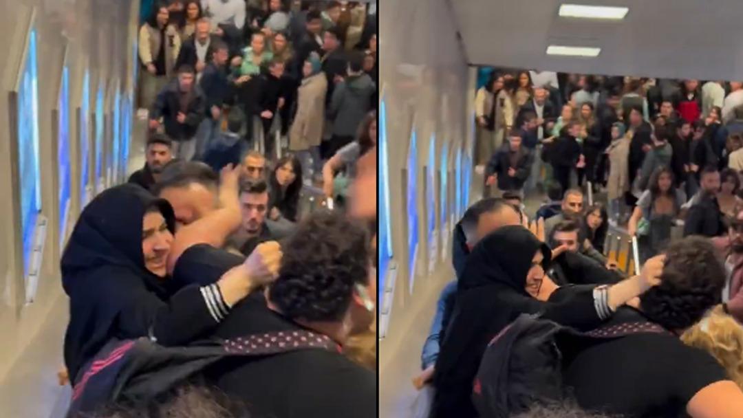 Yer: Kadıköy! Yürüyen merdivenlerde küfürlü tartışma... Çatıştılar: 